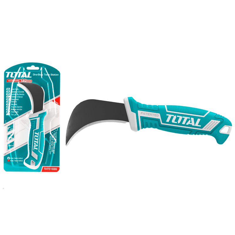 7" Stainless Steel Hook Knife (180mm) – Curved Blade | Box & Carton Packs