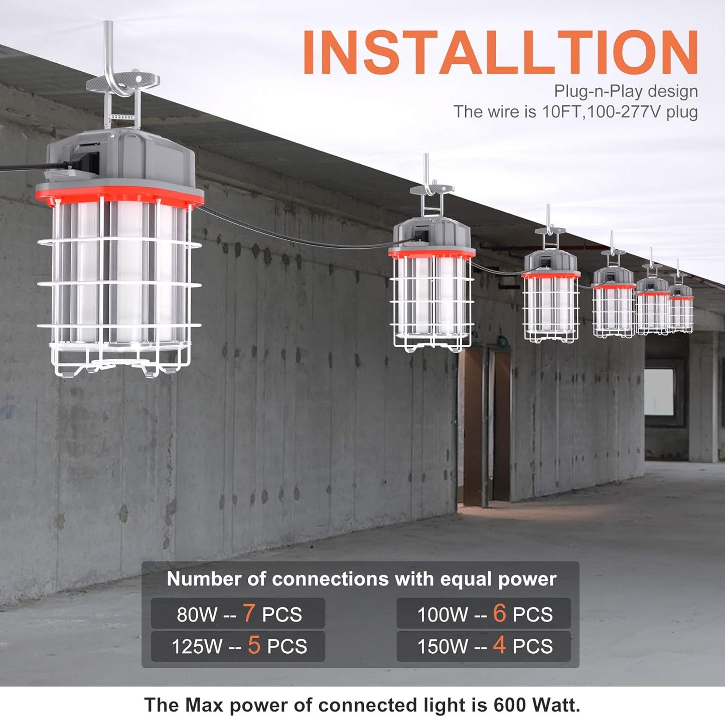 ARCLIGHT™ NG-TWX 125W 360° Linkable LED Temporary Work Light (17,875 Lumens)